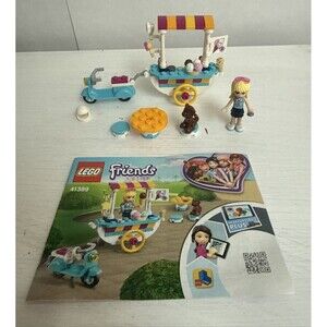 Retired LEGO FRIENDS 41389 ICE CREAM CART STEPHANIE & DACH - 99% COMPLETE NO BOX